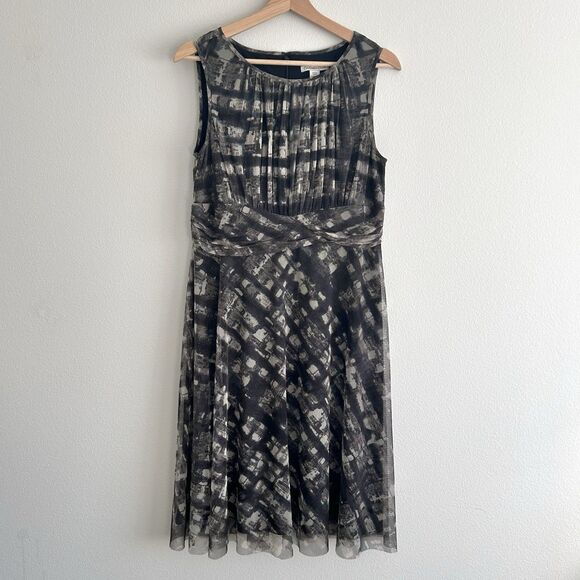 Coldwater Creek Dress Size M Petite Gray Pattern Fairy Grunge Romantic Formal - Picture 1 of 14